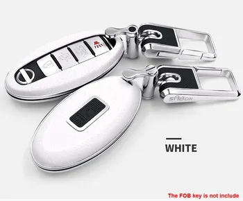 Белый автомобильный пульт дистанционного управления из кожи без ключа, брелок для ключей, подходит для Nissan Altima Maxima Murano Infiniti