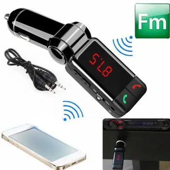 FM-передатчики Bluetooth-совместимая громкая связь Автомобильное зарядное устройство с двумя светодиодами USB-плеер Музыкальный дисплей Модулятор MP3-плеер Aux с R4I0