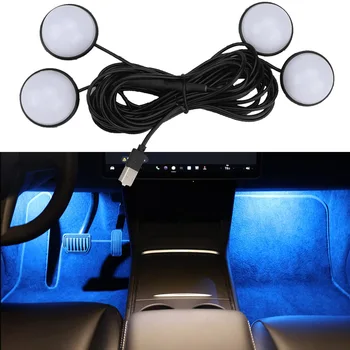 Светодиодный Светильник Для Ног Автомобиля С USB-Разъемом Car LED Interior Atmosphere Светильник Для Ног Ambient Night Lights Аксессуары