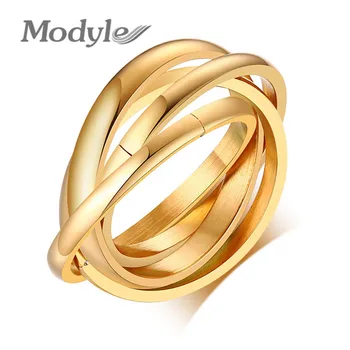 Modyle Блокирующее подвижное кольцо Золотого, серебряного цвета из нержавеющей стали, Бесконечное спиральное кольцо, укладывающее минималистичные подарки для женщин и девочек
