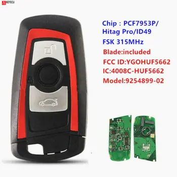 Keyecu Красный 9254899-02 для BMW F шасси FEM/BDC CAS4 CAS4+ 2011 2012 2013 2014-2017 Дистанционный брелок 3 кнопки 315 МГц PCF7953