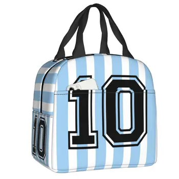 Сумка для ланча с флагом Аргентины для женщин, Переносная Термоизолированная Подарочная коробка для ланча в честь аргентинского футбола, Многофункциональная сумка для пикника с едой