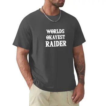 Футболка Worlds Okayest Raider, забавные видеоигры, Короткая футболка, футболка оверсайз, графическая футболка, мужская футболка