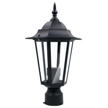 Фонарь Для столба на открытом воздухе, сад, патио, подъездная дорожка, фонарь для двора, лампа с черным верхом
