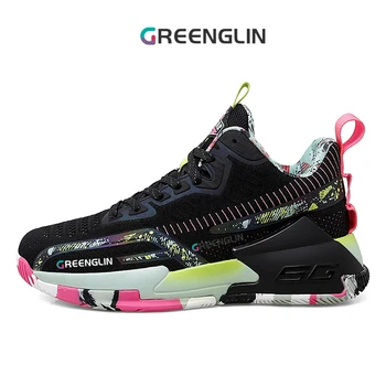 GREENGLIN-G029 Профессиональная мужская баскетбольная обувь, баскетбольные кроссовки, пара дышащих мужских баскетбольных ботинок с противоскользящим верхом