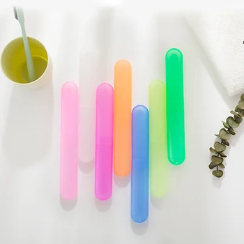 Многоцветный пластиковый футляр для зубных щеток Многоразовый футляр Портативный футляр для зубных щеток для пеших прогулок, кемпинга, повседневных принадлежностей