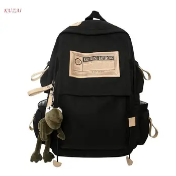 Новый винтажный рюкзак с откидной крышкой, простой дизайн, школьная сумка для девочек-подростков, женские универсальные рюкзаки, водонепроницаемая сумка для книг для небольшой толпы