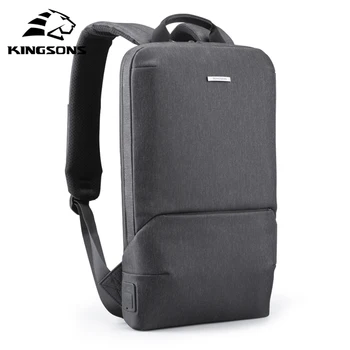 15,6-дюймовый рюкзак для ноутбука Kingsons, тонкий и легкий, с USB-портом для зарядки; Повседневная водонепроницаемая школьная сумка для мальчиков; Модная деловая
