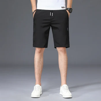 Летние спортивные шорты, мужские повседневные брюки Ice Silk, мужские свободные прямые дышащие пятиточечные брюки, повседневные пляжные брюки