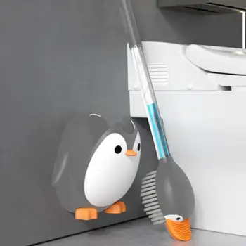 Силиконовая туалетная щетка, Дышащая Щетка для чистки унитаза С держателем, Набор настенных приспособлений для уборки ванной комнаты