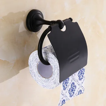Держатель для туалетной бумаги из черной меди, коробка для салфеток в европейском стиле, имитация меха, подставка для рулона фурнитуры, аксессуары