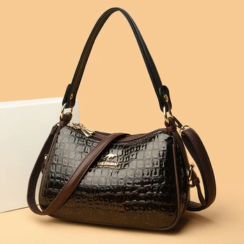 Высококачественная сумка-мессенджер из крокодиловой кожи с рисунком для женщин 2023, модная однотонная роскошная женская сумка, женская сумка
