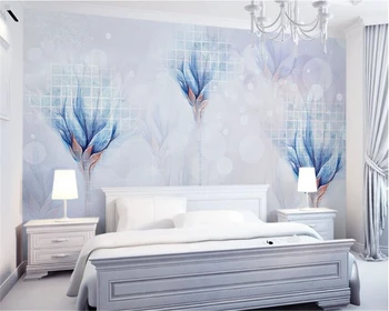 beibehang Пользовательские обои 3D синий фантазийный цветок мозаика кирпичный узор домашний декор фон обои для стен 3 d
