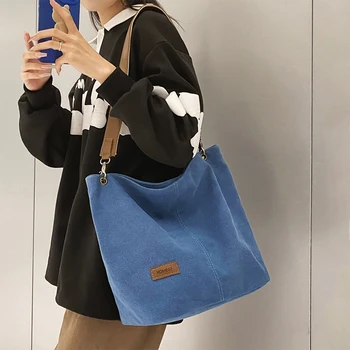 Минималистичная женская холщовая сумка UNIXINU, однотонные сумки для девочек-подростков большой емкости для женщин, повседневная сумка-тоут, сумочка