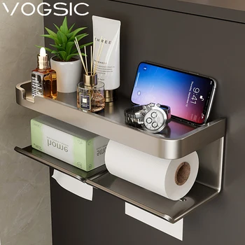 Полка для туалетных салфеток VOGSIC, коробка для перекачки бумаги в ванную комнату, Органайзер для хранения бумаги без перфорации, подставка для размещения коробки, аксессуары для ванной комнаты