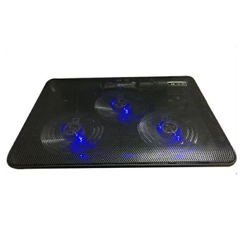 Охлаждающий вентилятор, бесшумная подставка для охлаждения ноутбука, синий светодиодный кулер для ноутбука, USB-кулер для ноутбука с 3 вентиляторами для ноутбука 12 