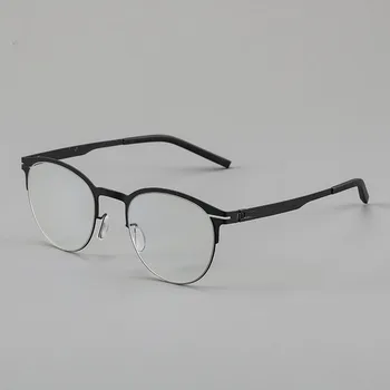 Близорукость читая женщины просто полукадр персонализированные очки дизайнер ацетат сплав оптические очки мужская мода очки кадр