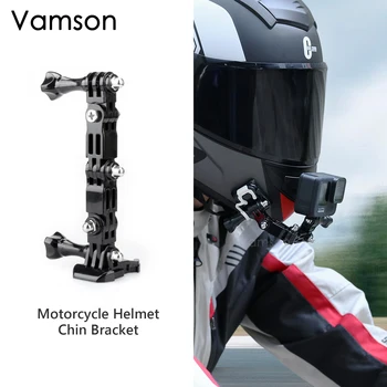 Vamson для Крепления Мотоциклетного Шлема Gopro Изогнутый Клейкий Рычаг для GoPro Hero 11 10 9 8 для DJI для Insta360 X3 One X2 Аксессуары