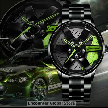 Супер крутые часы в стиле колеса гоночного автомобиля, металлические поясные часы в стиле спортивного автомобиля, модные часы Smart Wear для мужчин/женщин