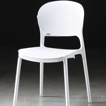 Белое напольное кресло для отдыха, Пластиковые Эргономичные Дизайнерские обеденные стулья для кафе, Уникальные рабочие шезлонги, Salle Manger Nordic Furniture WXH35XP