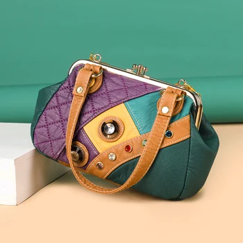 Женская сумка, сумка через плечо для женщин, роскошная сумка через плечо, сумки для девочек, модная национальная сумка в стиле пэчворк 2021 года, сумка-мессенджер на цепочке