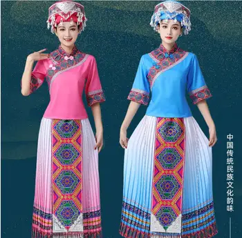 Китайская Танцевальная Одежда Юньнань Хмонгб В Народном Женском стиле Мяо
