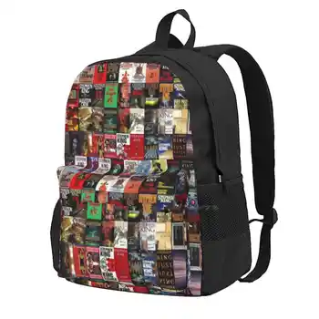 Рюкзак-коллаж с обложкой книги Стивена Кинга для школьника, сумка для ноутбука, дорожная сумка с обложками для книг, Бессонница, Кэрри, Ярость, Сияние