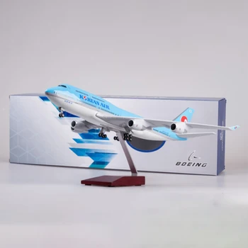 47 см Korean Air B747-400 Модель самолета из смолы, Подарочный самолет, Статический дисплей, Коллекция для взрослых, Детские Игрушки для мальчиков с легкой авиацией