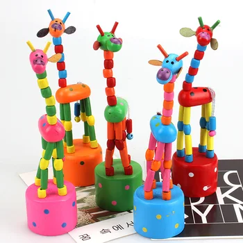 Игрушки Монтессори Развивающие Деревянные игрушки для детей Упражнения для раннего обучения Пальчики ребенка Гибкие Материалы Игрушка-Жираф Подарки