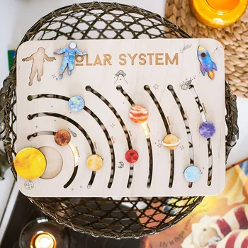Деревянная Солнечная Система 3D Головоломки Игрушки Космос Звезды Планеты Солнце Земля Научные Пазлы Развивающие Игрушки для детей