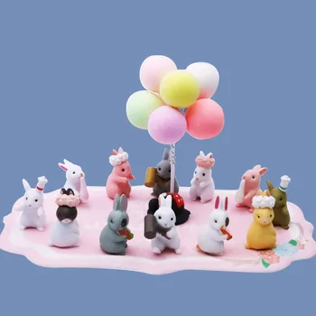 12ШТ Милый мини-кролик Детские игрушки Подарок на день рождения Куклы для домашнего декора