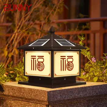 Уличный солнечный светильник BUNNY Винтажный креативный китайский светильник на столбе LED Водонепроницаемый IP65 для дома, виллы, двора