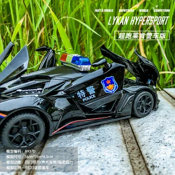 1:32 высокая имитация полицейской машины Lyken спортивный автомобиль модель легкосплавного автомобиля детские звуковые и световые игрушки для детских подарков
