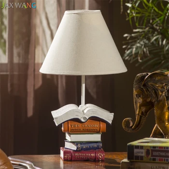 Современная настольная лампа-книжка из смолы, тканевые абажуры, настольные лампы для гостиной, прикроватные лампы для спальни, светильники для кабинета, светильники для внутреннего освещения.