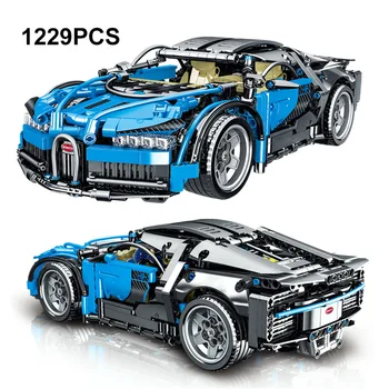 Технические Строительные блоки Bugatti Гиперкар Lamborghini Гоночная модель автомобиля Сборка автомобиля Кирпичи Игрушки для мальчиков Подарки детям