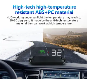 Головной дисплей HUD Дисплей T900 GPS OBD OBD2 Головной дисплей T900 автомобильный проектор Цифровой спидометр Охранная сигнализация скорости автомобиля