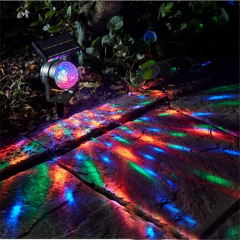 Солнечный свет для вечеринки, Уличный садовый диско-шар, проекционная лампа, Настенная дорожка для газона, пейзаж, Вращающийся кристалл RGB, Волшебный сценический солнечный свет