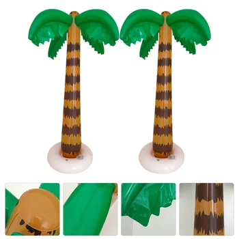 Дерево Надувные Пальмы Украшение вечеринки Пляжные Игрушки Надувные Игрушки Гавайский бассейн Луау Летний Тропический Фон Игрушки для плавания
