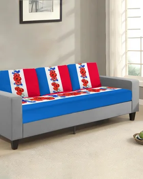 Синий, белый, Красный Цветок Мака, чехол для диванной подушки, защита мебели, Эластичный Моющийся Съемный чехол для дивана, Эластичные чехлы