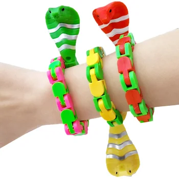 Цепная Змея, Универсальное Механическое Кольцо для рук с вращающимся кончиком пальца, игрушка-непоседа для снятия стресса, игрушка для детей и взрослых, Декомпрессия при аутизме