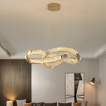 Хрустальная люстра 2023 года для гостиной, спальни, столовой, домашнего освещения, дизайнерского декора в стиле современного искусства, светодиодная Подвесная потолочная лампа