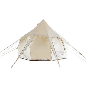 4-метровая палатка с тыквенным колокольчиком, палатка для кемпинга на 4-8 человек, водонепроницаемая хлопчатобумажная парусиновая палатка-колокольчик, 4 сезона, семейная вечеринка, Юрта для пикника