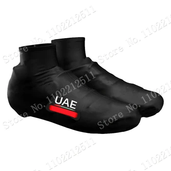 Черные бахилы для велоспорта команды ОАЭ 2023, чехлы для обуви для шоссейных велосипедов, майки MTB, Пыленепроницаемые нескользящие велосипедные галоши для улицы
