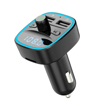 Elistooop Bluetooth-совместимый Автомобильный Комплект Для Громкой Связи FM-передатчик Bluetoooth 5.0 Автомобильный MP3-плеер 2.4A USB Автомобильное Зарядное Устройство