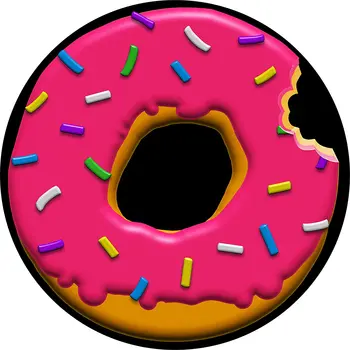 КРЫШКА ШИНЫ ЦЕНТРАЛЬНАЯ Donut Doughnut Bite Розовая (индивидуальный размер для любой марки / модели) Крышка запасного колеса 255 /70r18 Камера резервного копирования по центру