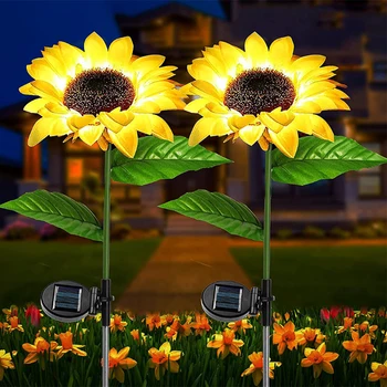Светодиодный Уличный Солнечный светильник для лужайки в саду с подсолнухом, Водонепроницаемая лампа для украшения двора на солнечных батареях, лампа для украшения свадебных праздников