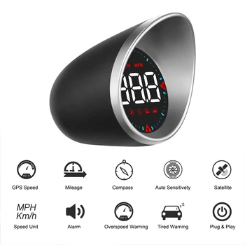 Спидометр G5 об/мин миль/ч Автоаксессуары USB HUD Автомобильный головной дисплей Светодиодная подсветка Универсальный GPS Компас Набор цифровой сигнализации