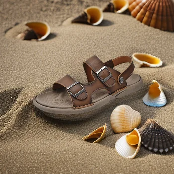 Летние мужские сандалии, высококачественные тапочки, Мягкие сандалии на платформе, Модная римская удобная мужская пляжная обувь для прогулок на свежем воздухе 2023 г.