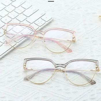 Женские весенние прозрачные очки с синим светом, оправа для очков для близоруких по индивидуальному рецепту, женские прозрачные очки с защитой от ультрафиолета