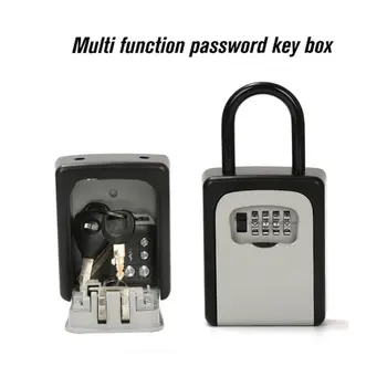 Коробка для ключей с паролем из цинкового сплава, 4 цифровых сейфа с паролем, наружный